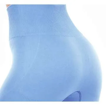 NOVA ACTIVE Workout Sets for Women 2 Piece High Waisted Seamless Leggings with Padded Stretchy Sports Bra Sets Yoga Outfit Jogging Gym Clothes(N007M-Blue)