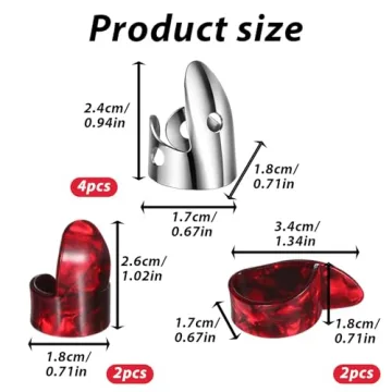 8 Pcs Banjo Finger Picks - Stainless Steel Adjustable Picks for Guitar