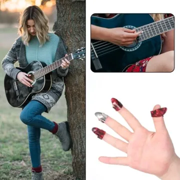 8 Pcs Adjustable Banjo Finger Picks for Guitar Sound