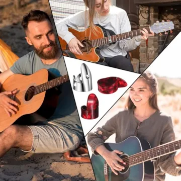 8 Pcs Adjustable Banjo Finger Picks for Guitar Sound