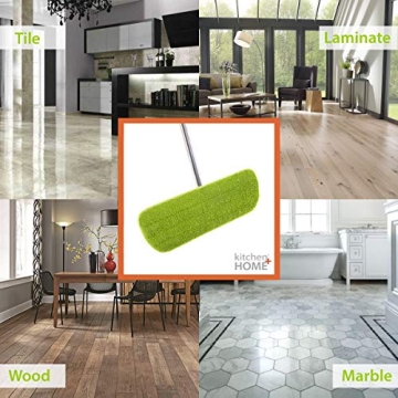 16-Inch Kitchen + Home Flat Microfiber Mop - Adjustable Handle