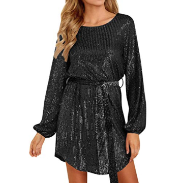 Auxo Women Sequin Glitter Party Dress Elegant Cocktail Wedding