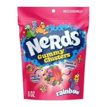 NERDS Gummy Clusters - Rainbow Crunch Candy 8 oz