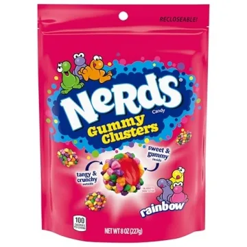 NERDS Gummy Clusters - Rainbow Crunch Candy 8 oz