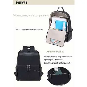 PAOIXEEL Stylish Lightweight PU Leather Backpack