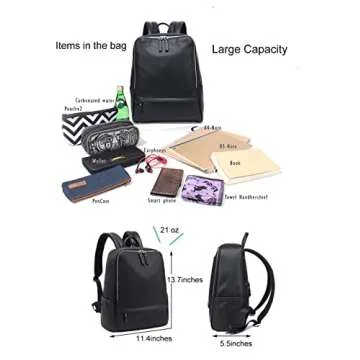 PAOIXEEL Stylish Lightweight PU Leather Backpack