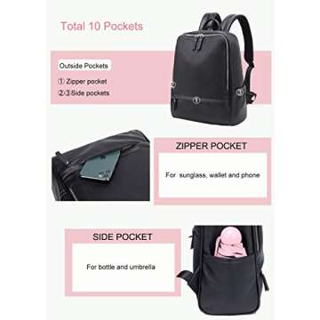 PAOIXEEL Stylish Lightweight PU Leather Backpack