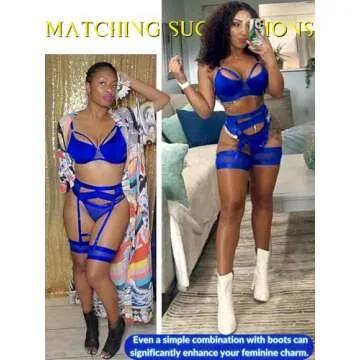 Kaei&Shi Sexy Garter Thong Lingerie Set for Women