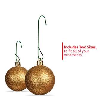 R’ND’s 300 Pack Ornament Hooks Christmas Tree Decorating Hangers- Metal Wire Ornament Hooks for Christmas Tree Decoration Hanging (Green)