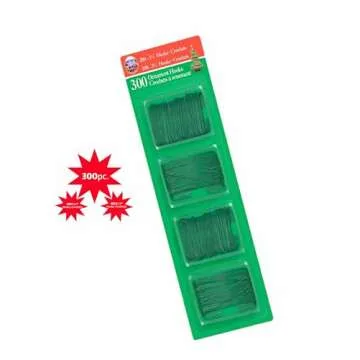 R’ND’s 300 Pack Ornament Hooks Christmas Tree Decorating Hangers- Metal Wire Ornament Hooks for Christmas Tree Decoration Hanging (Green)