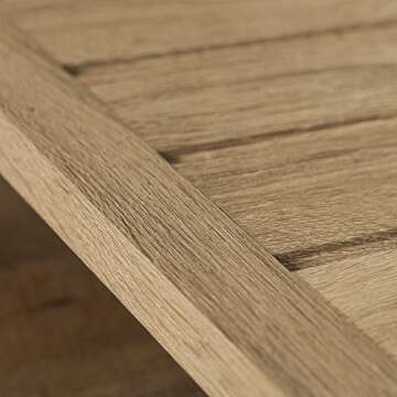 Walker Edison Rustic Wood Farmhouse Entryway Accent Storage Drawer Entry Living Room End Table, 48 Inch, Natural Brown