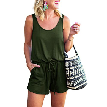 Stylish ReoRia Women's Summer Scoop Neck Romper