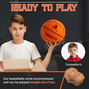 TRUEHOOPER Silent Basketball – Size 7 Indoor Basketball (PRO Version) - Grooved Foam Basketball for Quit Dribbling and Indoor Training – Higher Bounce Noiseless Basketball - Non-Deforming Packaging
