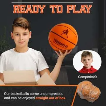 TRUEHOOPER Silent Basketball – Size 7 Indoor Basketball (PRO Version) - Grooved Foam Basketball for Quit Dribbling and Indoor Training – Higher Bounce Noiseless Basketball - Non-Deforming Packaging