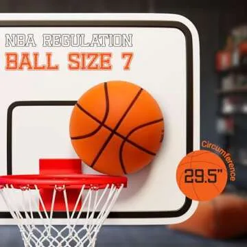 TRUEHOOPER Silent Basketball – Size 7 Indoor Basketball (PRO Version) - Grooved Foam Basketball for Quit Dribbling and Indoor Training – Higher Bounce Noiseless Basketball - Non-Deforming Packaging