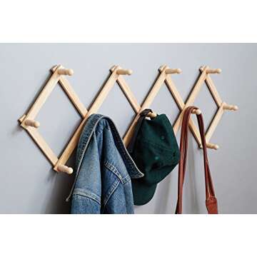 Fox Run Expanding Beechwood Coffee Mug Wall Rack