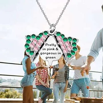 CENWA Sorority Gifts Pretty In Pink Locket Necklace