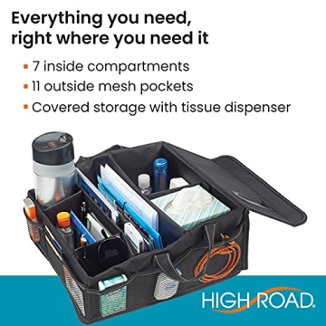 High Road SeatStash Car Organizer with Tissue Holder