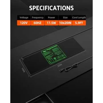 iPower 2-Pack Durable Waterproof Seedling Heat Mat 10" x 20" Warm Hydroponic Plant Germination Starting Pad, 2 Pack, Black