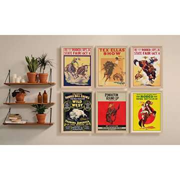Cowboy Rodeo Publicity Vintage Decor, Cute & Unique Cafe Bar Home Decor Vintage Poster, Retro Cowboy...
