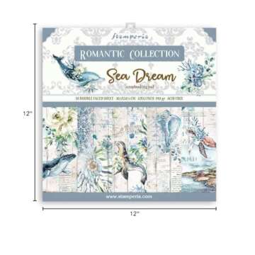 Stamperia Romantic Sea Dream Scrapbooking Pad - 10 Beautiful Double-Sided Sheets for Creative Projec...