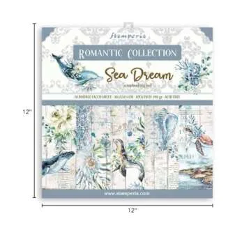 Stamperia Romantic Sea Dream Scrapbooking Pad - 10 Beautiful Double-Sided Sheets for Creative Projec...