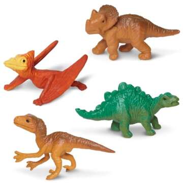 Safari Ltd. Baby Dinosaurs TOOB - 10 Figurines: Pteranodon, Apatosaurus, Triceratops, Brachiosaurus, Stegosaurus, Velociraptor, T-Rex, & More - Educational Toy Figures For Boys, Girls & Kids Ages 3+