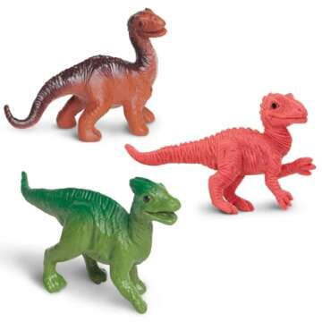 Safari Ltd. Baby Dinosaurs TOOB - 10 Figurines: Pteranodon, Apatosaurus, Triceratops, Brachiosaurus, Stegosaurus, Velociraptor, T-Rex, & More - Educational Toy Figures For Boys, Girls & Kids Ages 3+