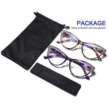 YTDBNS Reading Glasses Women Cateye +1.75-2 Pair Computer Blue Light Blocking Readers Glasses Ladies Retro Cateye Ultra Lightweight Eyeglasses Reduce Eye Fatigue