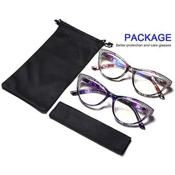 YTDBNS Reading Glasses Women Cateye +1.75-2 Pair Computer Blue Light Blocking Readers Glasses Ladies Retro Cateye Ultra Lightweight Eyeglasses Reduce Eye Fatigue