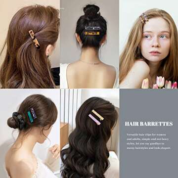 Fastat 12PCS Acrylic Resin Alligator Hair Barettes For Women Thick Thin Hair Fashion Pretty Decorative Small Hair Clips