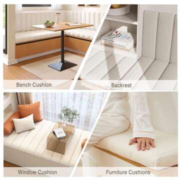 JYCASC Custom Bench Cushions for Indoor Furniture, Waterproof Circle Fleece Bay Window Seat Cushions...