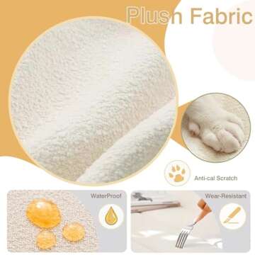 JYCASC Custom Bench Cushions for Indoor Furniture, Waterproof Circle Fleece Bay Window Seat Cushions Indoor, Anti-Cat Scratch Window Bench Cushion, High-Density Sponge Cushion for Bench