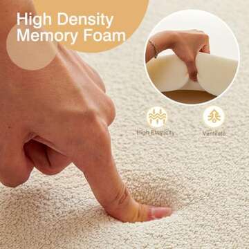 JYCASC Custom Bench Cushions for Indoor Furniture, Waterproof Circle Fleece Bay Window Seat Cushions Indoor, Anti-Cat Scratch Window Bench Cushion, High-Density Sponge Cushion for Bench