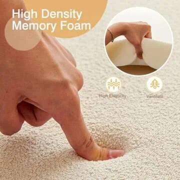 JYCASC Custom Bench Cushions for Indoor Furniture, Waterproof Circle Fleece Bay Window Seat Cushions Indoor, Anti-Cat Scratch Window Bench Cushion, High-Density Sponge Cushion for Bench