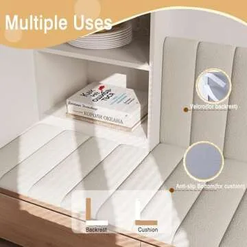 JYCASC Custom Bench Cushions for Indoor Furniture, Waterproof Circle Fleece Bay Window Seat Cushions Indoor, Anti-Cat Scratch Window Bench Cushion, High-Density Sponge Cushion for Bench