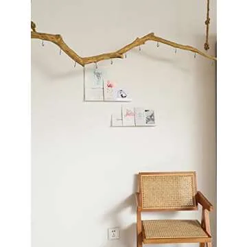 IEEK 6 PCS Acrylic Invisible Floating Bookshelf for Kids Room,15 inch Modern Picture Ledge Display T...