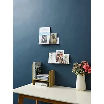 IEEK 6 PCS Acrylic Invisible Floating Bookshelf for Kids Room,15 inch Modern Picture Ledge Display Toy Storage Wall Shelf Vinyl Record Shelf U Shelves Storage Rack