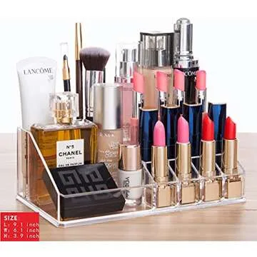 Cq acrylic 3 Pack Clear Makeup Organizer Countertop,Stackable 7 Drawers Skincare Organizer,Cute Skin Care Organizer for Vanity Hair Clip,Jewelry,Beauty Product Desk and Make Up Organizers for Vanity