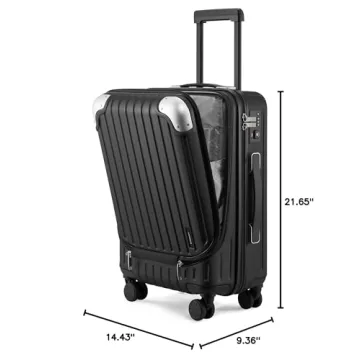 LEVEL8 Grace 20 Inch Carry On Luggage with Spinner Wheels
