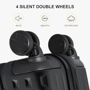 LEVEL8 Grace 20 Inch Carry On Luggage with Spinner Wheels