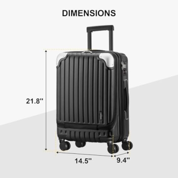 LEVEL8 Grace 20 Inch Carry On Luggage with Spinner Wheels