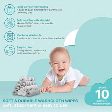 Spasilk Washcloth Set for Newborns - Soft & Practical Gift