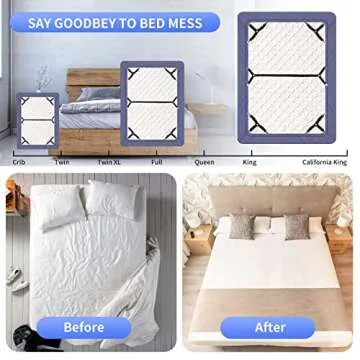 Luyena Bed Sheet Straps,4+1 Pcs Fitted Sheet Clips Holder,Upgraded Triangular Sheet Clip for Corner,...