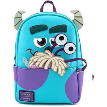 Loungefly Disney Sully with Boo Pouch Cosplay Womens Double Strap Shoulder Bag Purse