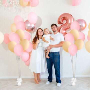 Yunsailing 24 Pcs Balloon Weights Metallic Holder Anchors with 1 Roll Iridescent Ribbon Centerpieces Decoration for Helium Balloons Birthday Wedding 2025 Graduation Party(Silver, White)