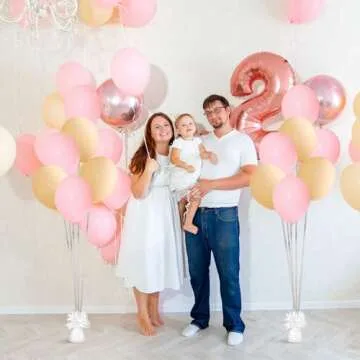 Yunsailing 24 Pcs Balloon Weights Metallic Holder Anchors with 1 Roll Iridescent Ribbon Centerpieces Decoration for Helium Balloons Birthday Wedding 2025 Graduation Party(Silver, White)