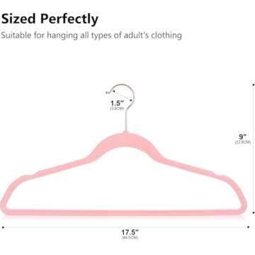 Cozymood Pink Velvet Hangers - Premium Non-Slip Design