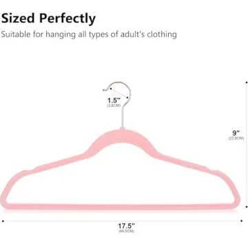 Cozymood Pink Velvet Hangers - Premium Non-Slip Design