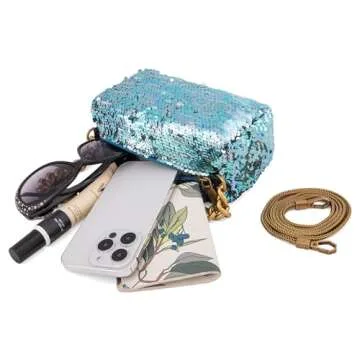 Montana West Sequin Bag for Women Bling Sparkly Purse Evening Party Bag Clutch Handbag Crossbody Purse for Women MWC-263TQ